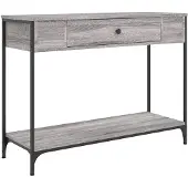 vidaXL Wandtafel 100x34,5x75 cm bewerkt hout grijs sonoma eikenkleurig