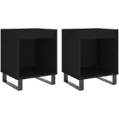 vidaXL Nachtkastjes 2 st 40x35x50 cm bewerkt hout zwart