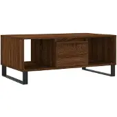 vidaXL Salontafel 90x50x36,5 cm bewerkt hout bruin eikenkleur