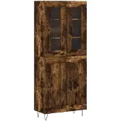 vidaXL Hoge kast, gerookt eikenfineer, 69,5 x 34 x 180 cm, houtvezelplaat