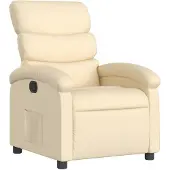 vidaXL Fauteuil verstelbaar stof crèmekleurig