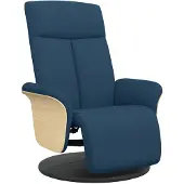 vidaXL Fauteuil verstelbaar met voetensteun stof blauw
