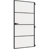 vidaXL Binnendeur smal 102,5x201,5 cm gehard glas en aluminium zwart