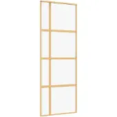 vidaXL Schuifdeur 76x205 cm helder ESG-glas en aluminium goudkleurig