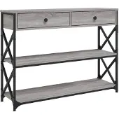 vidaXL Wandtafel 100x28x75 cm bewerkt hout grijs sonoma eikenkleurig