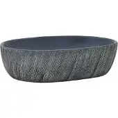 vidaXL Opzetwasbak ovaal 47x33x13 cm keramiek zwart en grijs