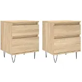 vidaXL Nachtkastjes 2 st 40x35x50 cm sonoma eikenkleurig