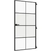vidaXL Binnendeur smal 102,5x201,5 cm gehard glas en aluminium zwart