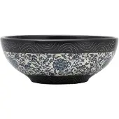 vidaXL Opzetwasbak rond Φ41x14 cm keramiek zwart en blauw