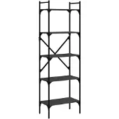 vidaXL Boekenkast 5-laags 56x31,5x174 cm bewerkt hout zwart