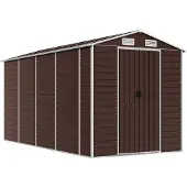 vidaXL Tuinhuis Bruin 191x385x198 cm Gegalvaniseerd Staal