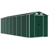 vidaXL Tuinschuur 191x640x198 cm gegalvaniseerd staal groen