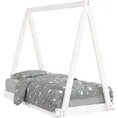 vidaXL Kinderbedframe 70x140 cm massief grenenhout wit