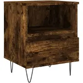 vidaXL Nachtkastje 40x35x50 cm bewerkt hout gerookt eikenkleurig