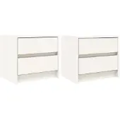 vidaXL Nachtkastjes 2 st 40x31x35,5 cm massief grenenhout wit