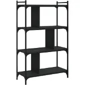 vidaXL Boekenkast 4-laags 76x32x123 cm bewerkt hout zwart
