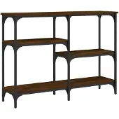 vidaXL Wandtafel 102x29x75 cm bewerkt hout bruin eikenkleur