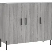 vidaXL Dressoir 90x34x80 cm bewerkt hout grijs sonoma eikenkleurig