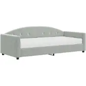 vidaXL Slaapbank met matras 90x200 cm fluweel lichtgrijs