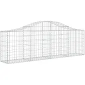 vidaXL Gabion met hoge boog, 200x30x60/80 cm, verzinkt staal