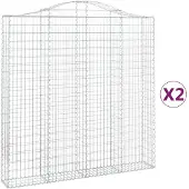 vidaXL Schanskorven 2 st gewelfd 200x30x200/220 cm ijzer