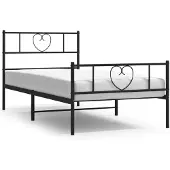 vidaXL Bedframe met hoofd- en voeteneinde metaal zwart 90x190 cm