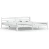 vidaXL Bedframe massief grenenhout wit 200x200 cm
