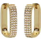 Karma - Oorringen - oorbellen - Zirkonia - 925 sterling zilver - 14 karaat gouden plating - 1.7 CM