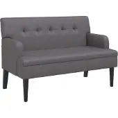 vidaXL Bankje met rugleuning 112x65,5x75 cm kunstleer grijs