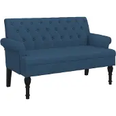 vidaXL Bankje met rugleuning 120x62x75,5 cm stof blauw