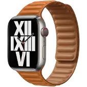 Apple Leather Link bandje voor de Watch | 44/45/46/49 mm - Maat M/L - Golden Brown