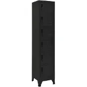vidaXL Lockerkast 38x40x180 cm staal zwart