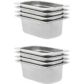 vidaXL Gastronormbakken 8 st GN 1/4 100 mm roestvrij staal