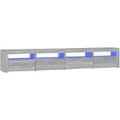 vidaXL Tv-meubel met LED-verlichting 240x35x40 cm grijs sonoma eiken