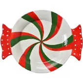 Clayre & Eef Schaaltje 27x20x3 cm Rood Groen Keramiek Rood