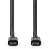 Nedis 1m USB-C 4.0 Gen 3x2, 240W, 8K@60Hz, 40Gbps | Vernikkeld | 1,00 m | Rond | PVC | Zwart | Doosje
