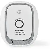 Nedis SmartLife Gasdetector | Zigbee 3.0 | Netvoeding | Levenscyclus sensor: 5 Jaar | EN 50194-1:2009 | Android / IOS | Met testknop | 75 dB | Wit