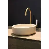 Forzalaqua Verona waskom 40x40x12cm 40cm ROND Travertin gezoet beige