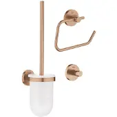 GROHE Essentials Toilet accessoireset 3-delig met toiletborstelhouder, handdoekhaak en toiletrolhouder zonder klep brushed warm sunset sw99003/sw99027/sw99043/