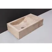 Forzalaqua Venetia fonteinbak 40x22x10cm wasbak Links 0 kraangaten Natuursteen Travertin gezoet 8011330