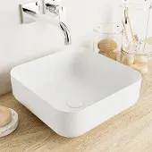 Mondiaz Binx Waskom - 36x36x13cm - vierkant - opbouw - Solid surface - Talc/Talc M49902TalcTalc