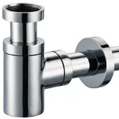 Plieger designbekersifon verkort rond m. muurbuis 30cm 5/4" m. rozet inox