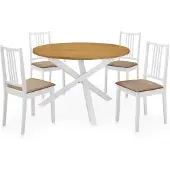 vidaXL 5-delige Eethoek MDF wit-VXL-276402
