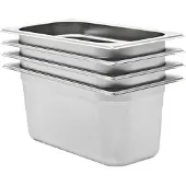 vidaXL Gastronormbakken 4 st GN 1/3 150 mm roestvrij staal