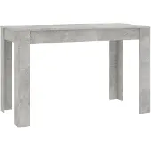 vidaXL Eettafel 120x60x76 cm bewerkt hout betongrijs