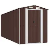 vidaXL Tuinhuis, donkerbruin, 192x523x223 cm, verzinkt staal