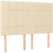 vidaXL Hoofdbord crème 144x5x118/128 cm stof