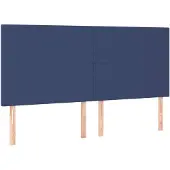 vidaXL Hoofdbord blauw 180x5x118/128 cm stof