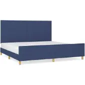 vidaXL Bedframe zonder matras, blauw, 200x200 cm, stof