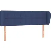 vidaXL Hoofdbord met randen 147x23x78/88 cm stof blauw